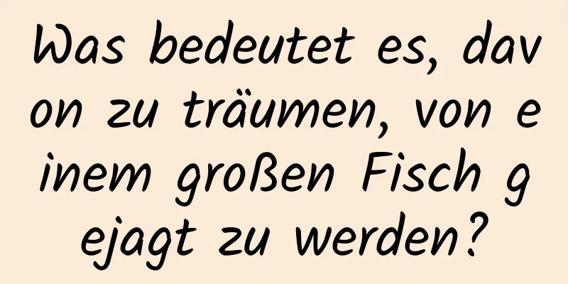 Was bedeutet es, davon zu träumen, von einem großen Fisch gejagt zu werden?