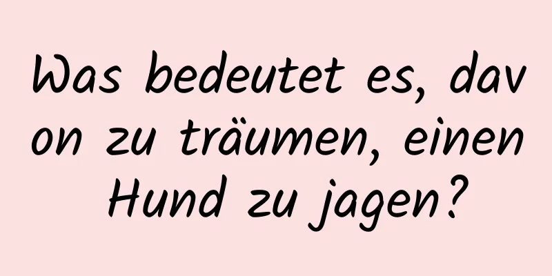 Was bedeutet es, davon zu träumen, einen Hund zu jagen?