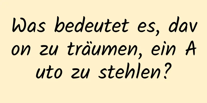 Was bedeutet es, davon zu träumen, ein Auto zu stehlen?