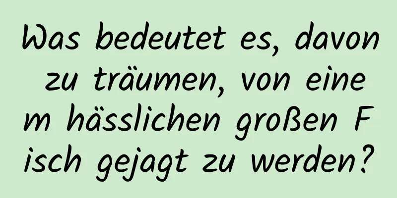 Was bedeutet es, davon zu träumen, von einem hässlichen großen Fisch gejagt zu werden?