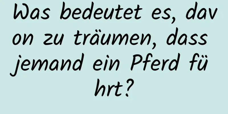 Was bedeutet es, davon zu träumen, dass jemand ein Pferd führt?