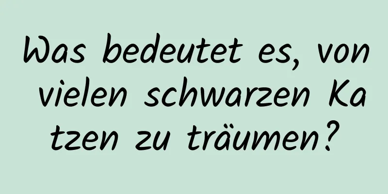 Was bedeutet es, von vielen schwarzen Katzen zu träumen?