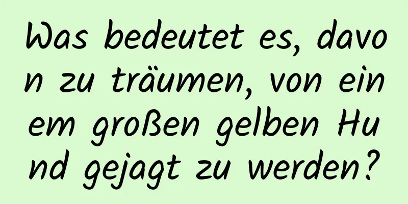 Was bedeutet es, davon zu träumen, von einem großen gelben Hund gejagt zu werden?