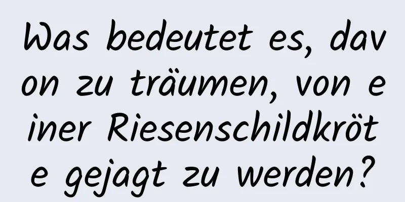 Was bedeutet es, davon zu träumen, von einer Riesenschildkröte gejagt zu werden?