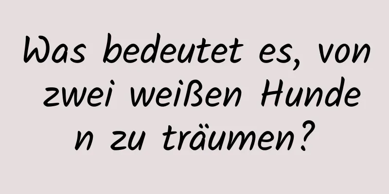 Was bedeutet es, von zwei weißen Hunden zu träumen?