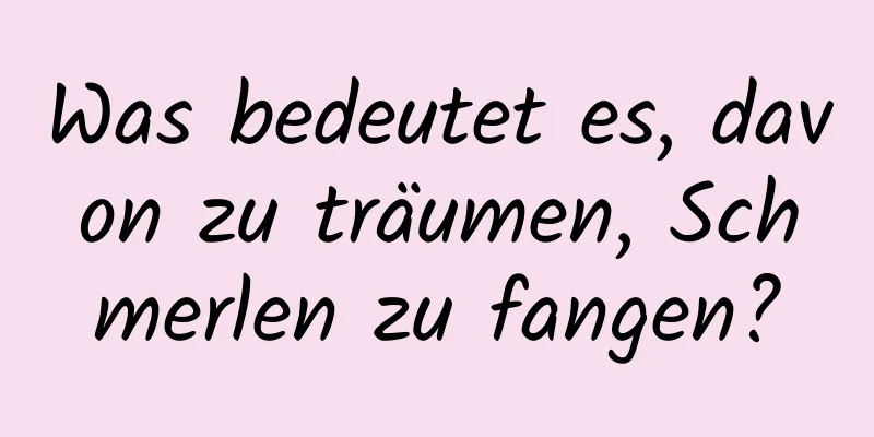 Was bedeutet es, davon zu träumen, Schmerlen zu fangen?