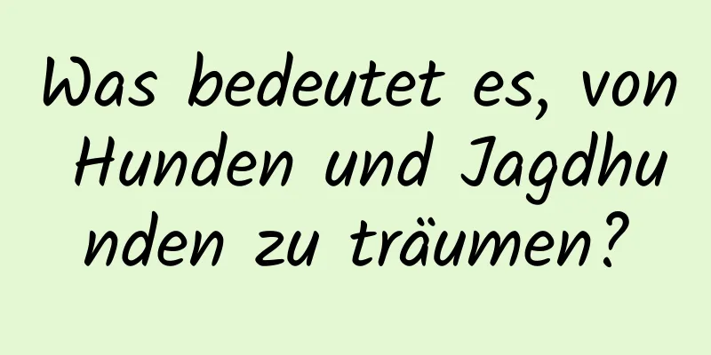 Was bedeutet es, von Hunden und Jagdhunden zu träumen?