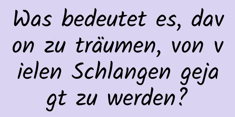 Was bedeutet es, davon zu träumen, von vielen Schlangen gejagt zu werden?