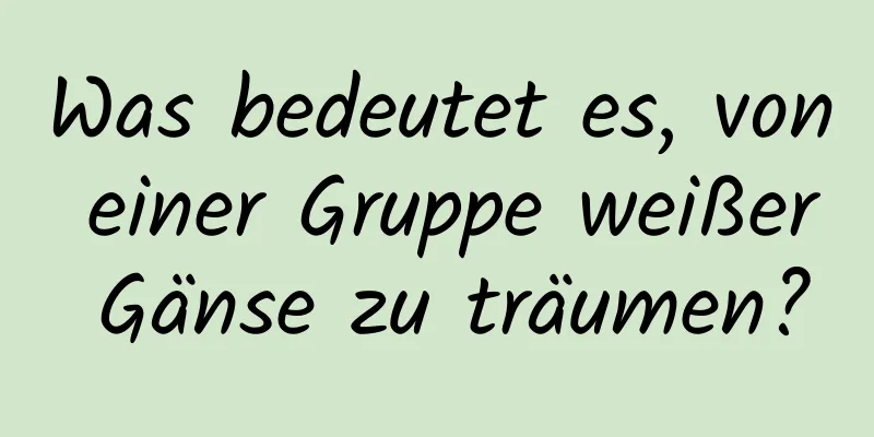 Was bedeutet es, von einer Gruppe weißer Gänse zu träumen?