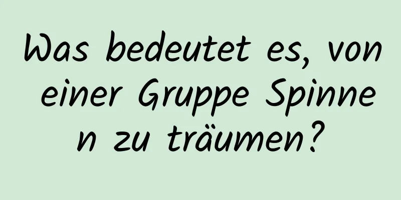 Was bedeutet es, von einer Gruppe Spinnen zu träumen?