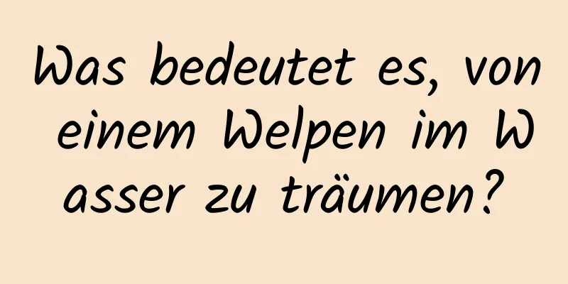 Was bedeutet es, von einem Welpen im Wasser zu träumen?