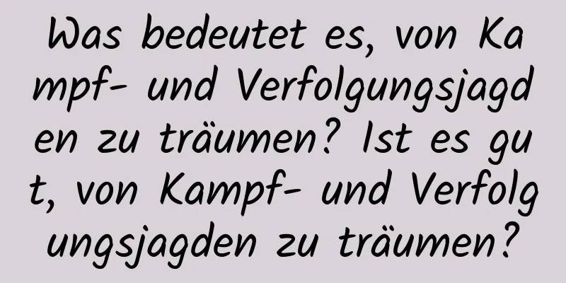 Was bedeutet es, von Kampf- und Verfolgungsjagden zu träumen? Ist es gut, von Kampf- und Verfolgungsjagden zu träumen?