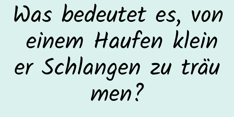 Was bedeutet es, von einem Haufen kleiner Schlangen zu träumen?