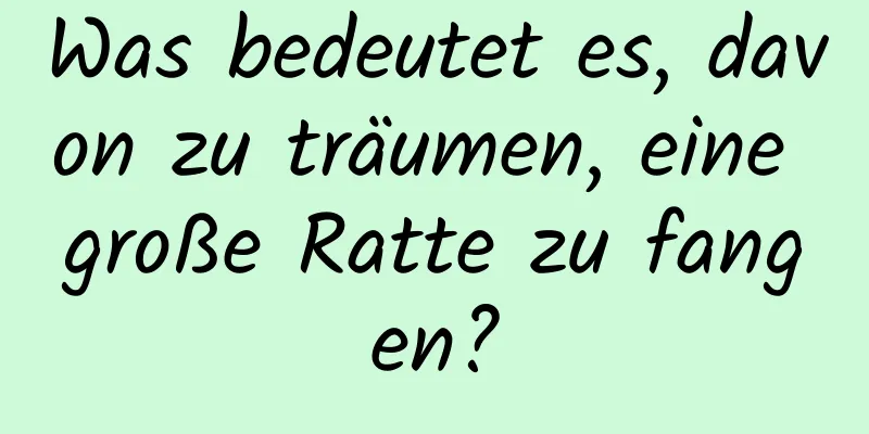 Was bedeutet es, davon zu träumen, eine große Ratte zu fangen?