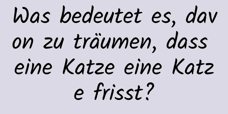 Was bedeutet es, davon zu träumen, dass eine Katze eine Katze frisst?