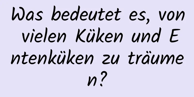 Was bedeutet es, von vielen Küken und Entenküken zu träumen?