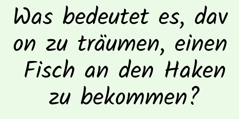 Was bedeutet es, davon zu träumen, einen Fisch an den Haken zu bekommen?