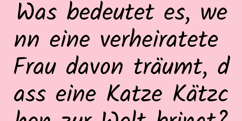 Was bedeutet es, wenn eine verheiratete Frau davon träumt, dass eine Katze Kätzchen zur Welt bringt?