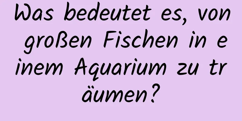 Was bedeutet es, von großen Fischen in einem Aquarium zu träumen?