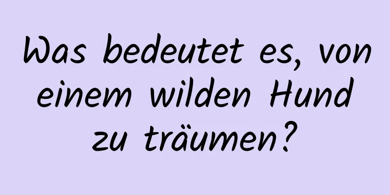 Was bedeutet es, von einem wilden Hund zu träumen?