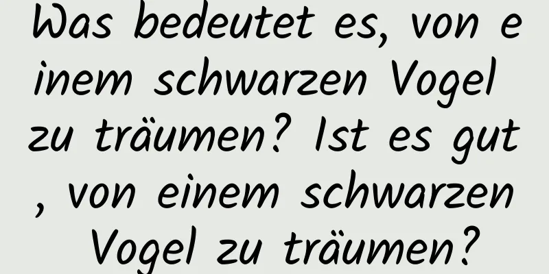 Was bedeutet es, von einem schwarzen Vogel zu träumen? Ist es gut, von einem schwarzen Vogel zu träumen?