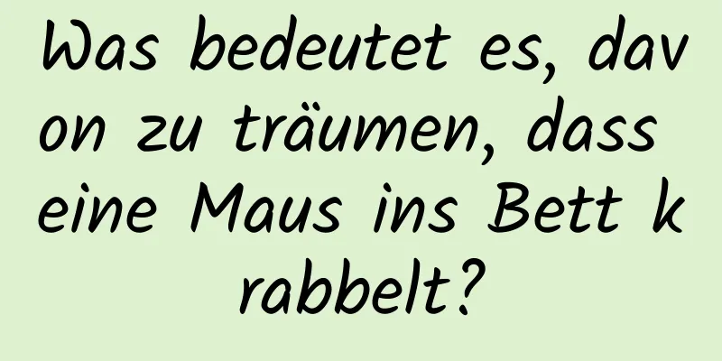 Was bedeutet es, davon zu träumen, dass eine Maus ins Bett krabbelt?