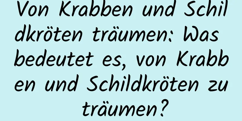 Von Krabben und Schildkröten träumen: Was bedeutet es, von Krabben und Schildkröten zu träumen?