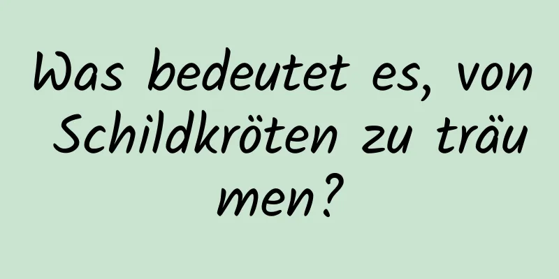 Was bedeutet es, von Schildkröten zu träumen?