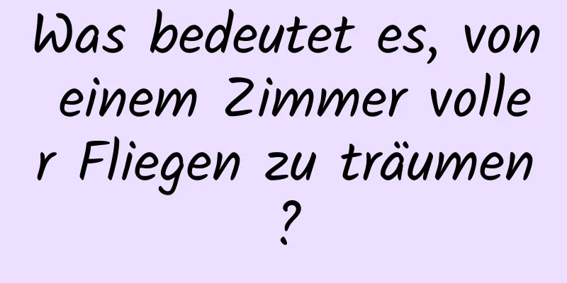 Was bedeutet es, von einem Zimmer voller Fliegen zu träumen?