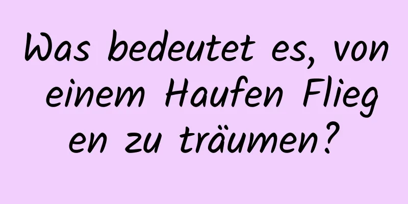 Was bedeutet es, von einem Haufen Fliegen zu träumen?