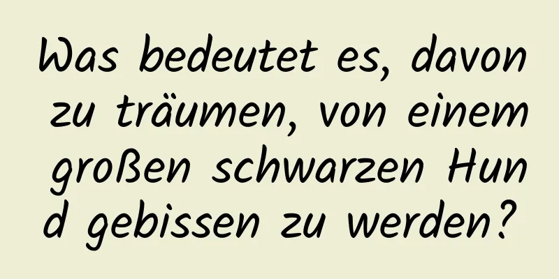 Was bedeutet es, davon zu träumen, von einem großen schwarzen Hund gebissen zu werden?