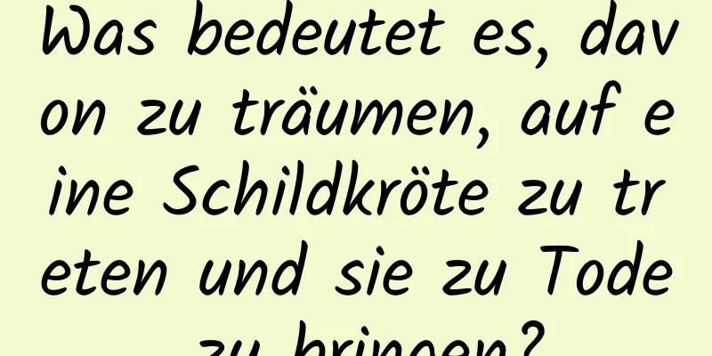 Was bedeutet es, davon zu träumen, auf eine Schildkröte zu treten und sie zu Tode zu bringen?