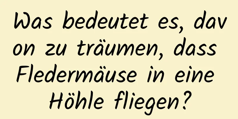 Was bedeutet es, davon zu träumen, dass Fledermäuse in eine Höhle fliegen?