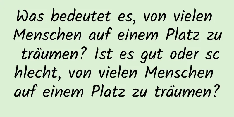 Was bedeutet es, von vielen Menschen auf einem Platz zu träumen? Ist es gut oder schlecht, von vielen Menschen auf einem Platz zu träumen?