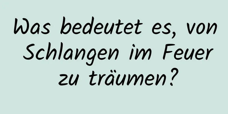 Was bedeutet es, von Schlangen im Feuer zu träumen?