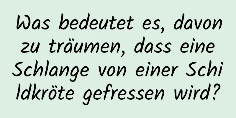 Was bedeutet es, davon zu träumen, dass eine Schlange von einer Schildkröte gefressen wird?