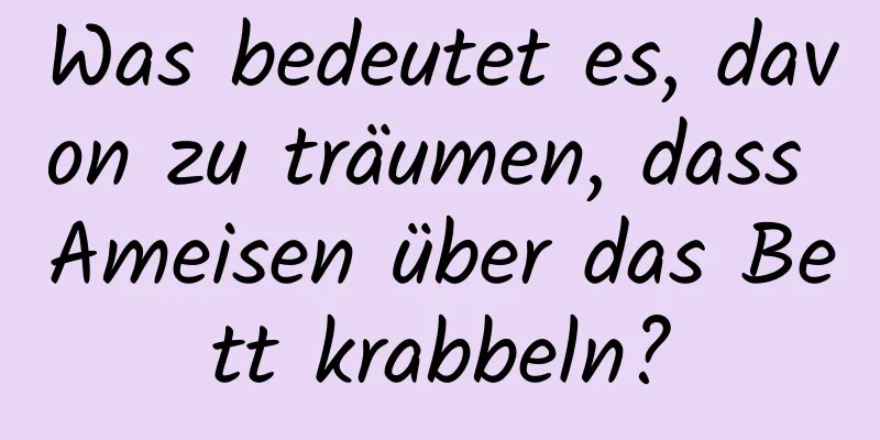 Was bedeutet es, davon zu träumen, dass Ameisen über das Bett krabbeln?