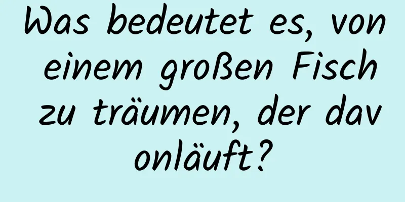 Was bedeutet es, von einem großen Fisch zu träumen, der davonläuft?