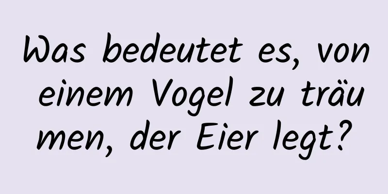 Was bedeutet es, von einem Vogel zu träumen, der Eier legt?