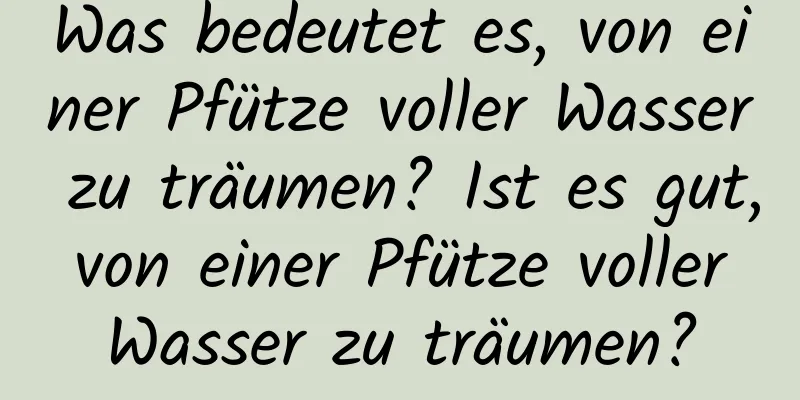 Was bedeutet es, von einer Pfütze voller Wasser zu träumen? Ist es gut, von einer Pfütze voller Wasser zu träumen?