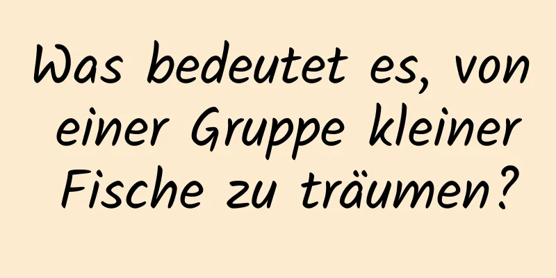 Was bedeutet es, von einer Gruppe kleiner Fische zu träumen?