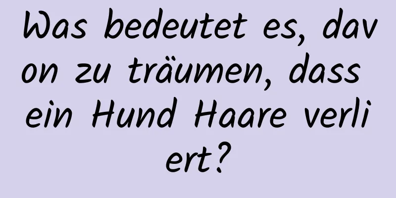 Was bedeutet es, davon zu träumen, dass ein Hund Haare verliert?