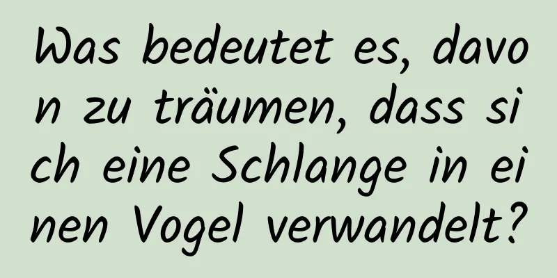 Was bedeutet es, davon zu träumen, dass sich eine Schlange in einen Vogel verwandelt?