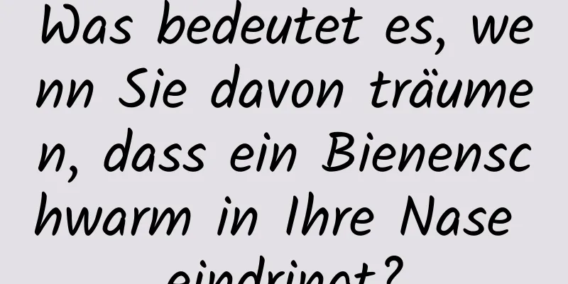 Was bedeutet es, wenn Sie davon träumen, dass ein Bienenschwarm in Ihre Nase eindringt?