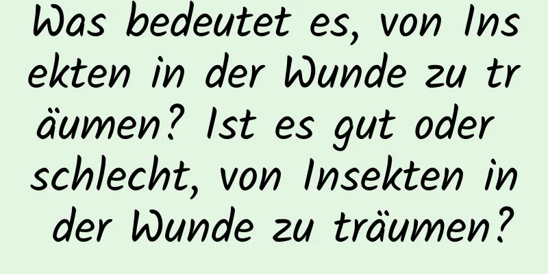 Was bedeutet es, von Insekten in der Wunde zu träumen? Ist es gut oder schlecht, von Insekten in der Wunde zu träumen?