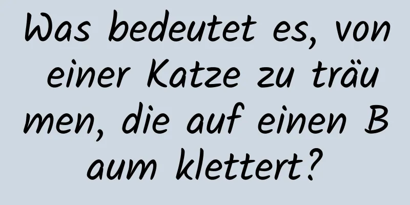 Was bedeutet es, von einer Katze zu träumen, die auf einen Baum klettert?