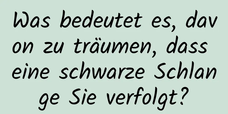 Was bedeutet es, davon zu träumen, dass eine schwarze Schlange Sie verfolgt?