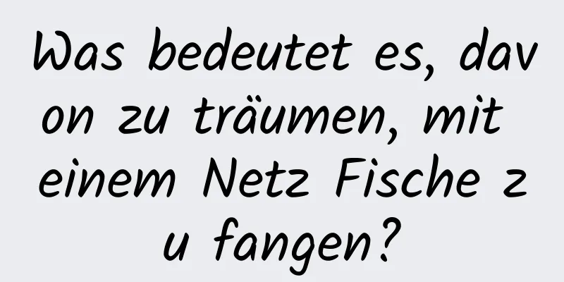 Was bedeutet es, davon zu träumen, mit einem Netz Fische zu fangen?