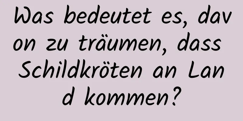 Was bedeutet es, davon zu träumen, dass Schildkröten an Land kommen?