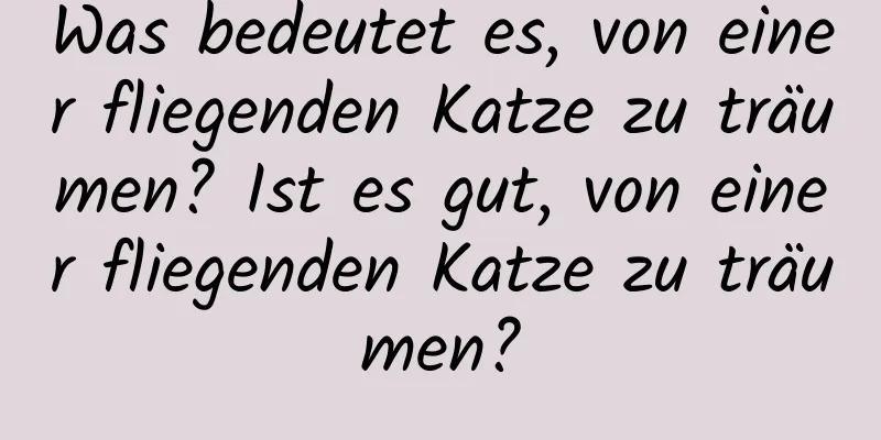 Was bedeutet es, von einer fliegenden Katze zu träumen? Ist es gut, von einer fliegenden Katze zu träumen?